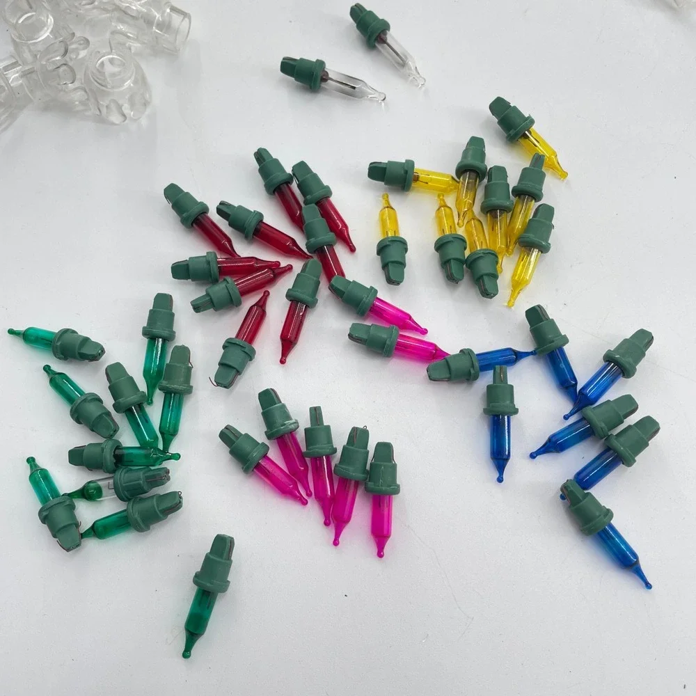 Indoor Christmas String Lights 35 bulb Strands x3 Tulip Flower Multi Color of 3
